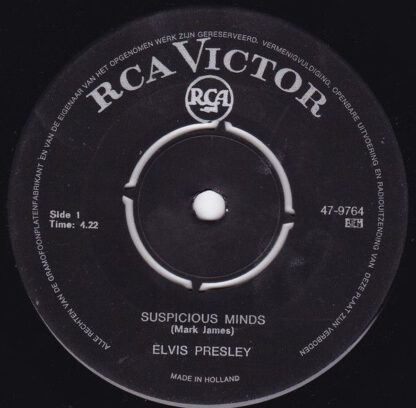 Elvis Presley ‎– Suspicious Minds (7"si NL 1969) vg