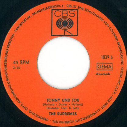 The Supremes ‎– Thank You Darling / Jonny and Joe (7"si Germany 1965) a+b side in German! vg+ - Afbeelding 2