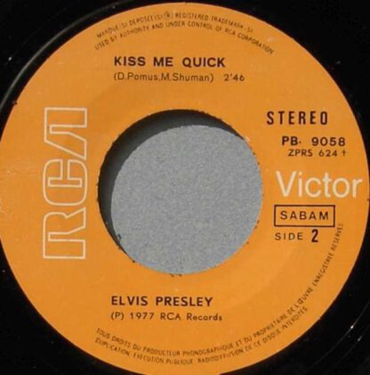 Elvis Presley – Suspicion / Kiss Me Quick (7"si Belgium 1977) Reissue vg - Afbeelding 2