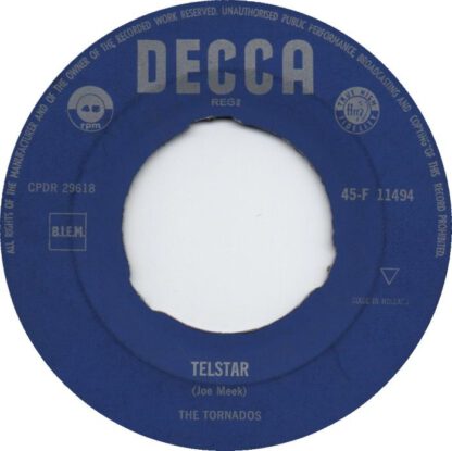 The Tornados ‎‎– Telstar (7"si NL 1962) vg++