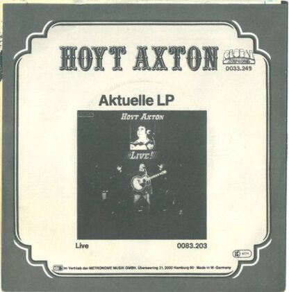 Hoyt Axton ‎– Never Been To Spain (7"si Germany 1981) vg+/vg+ - Afbeelding 2