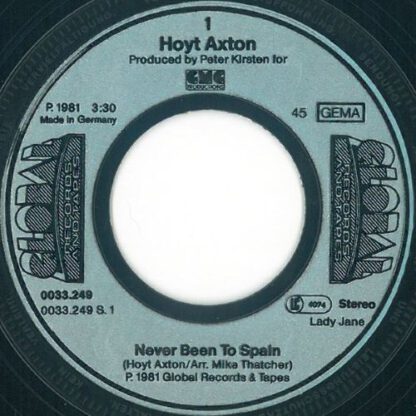 Hoyt Axton ‎– Never Been To Spain (7"si Germany 1981) vg+/vg+ - Afbeelding 3