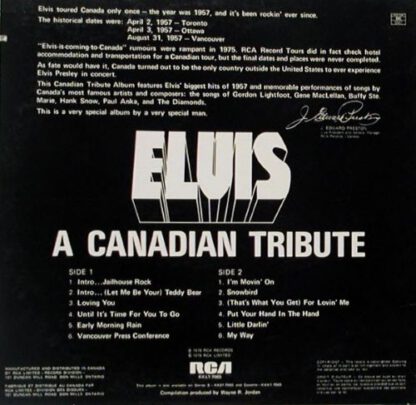 Elvis Presley - Elvis: A Canadian Tribute (LP Canada 1978) Yellow Translucent pressing! vg+++/nm - Image 2