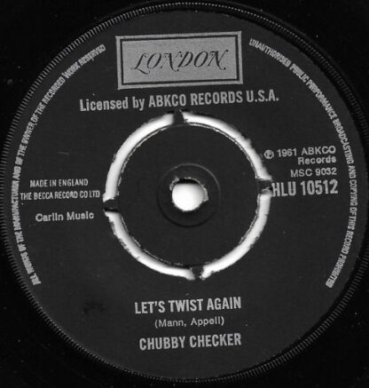 Chubby Checker ‎– Let's Twist Again / The Twist (7"si UK 1975) vg++/vg+