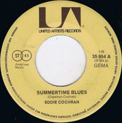 Eddie Cochran ‎– Summertime Blues / C'Mon Everybody (7"si Germany 1975) vg++/vg++