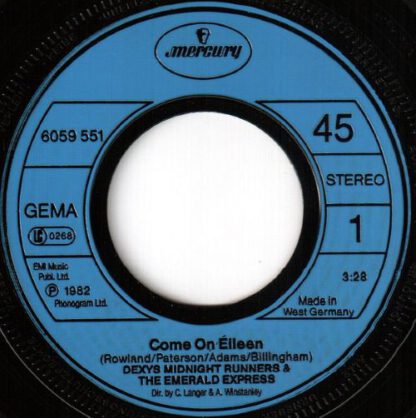 Dexys Midnight Runners & The Emerald Express ‎– Come On Eileen (7"si Germany 1982) nm/nm - Afbeelding 3