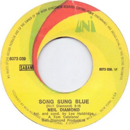 Neil Diamond ‎– Song Sung Blue (7"si Belgium 1972) vg++/vg++ - Image 3