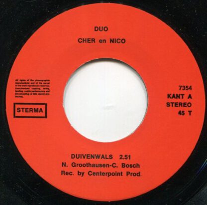 Duo Cher En Nico ‎– Duivenwals (7"si Belgium 1983) Gesigneerde Piraten Topper!! nm/nm - Image 3