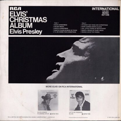 Elvis Presley ‎– Elvis' Christmas Album (7"LP US/UK 1970) vg+/vg+ - Afbeelding 2