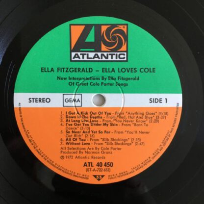 Ella Fitzgerald ‎– Ella Loves Cole (LP Germany 1973) vg++/vg++ - Image 3