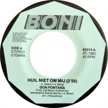 Don Fontana – Huil Niet Om Mij / Don't Cry For Me (7"si NL 1983) nm/vg+ - Image 2