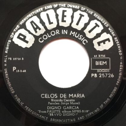 Digno Garcia ‎– La Felicidad (7"si Belgium 1968) vg+ - Image 2