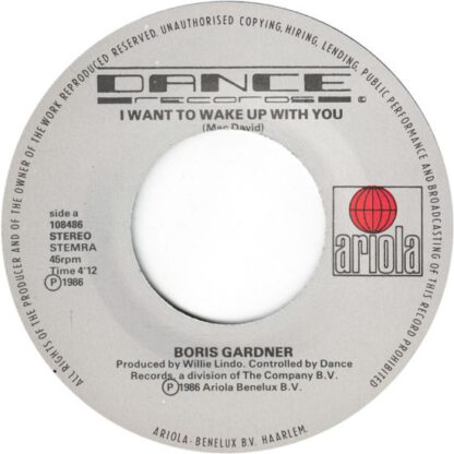 Boris Gardner ‎– I Want To Wake Up With You (7"si NL 1986) nm/vg++ - Image 2