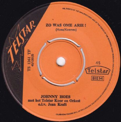 Johnny Hoes ‎– Waar We Heen Gaan .... Jelle Zal Wel Zien! (7"si NL 1967) g+ - Afbeelding 2