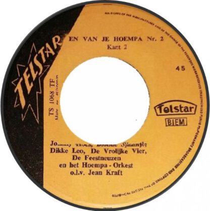 Johnny Hoes, Blonde Sjaantje, Dikke Leo, De Vrolijke Vier, De Feestneuzen en het Hoempa-Orkest ‎– En van je Hoempa Nr. 2. (7"si NL 1964) vg - Afbeelding 2