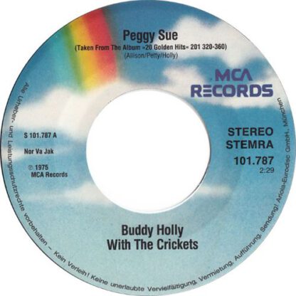 Buddy Holly ‎– Peggy Sue / Brown Eyed Handsome Man (7"si NL 1980) vg++/vg - Afbeelding 3