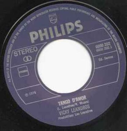 Vicky Leandros ‎– Tango D'Amor (7"si NL 1976) nm/vg+ - Image 2