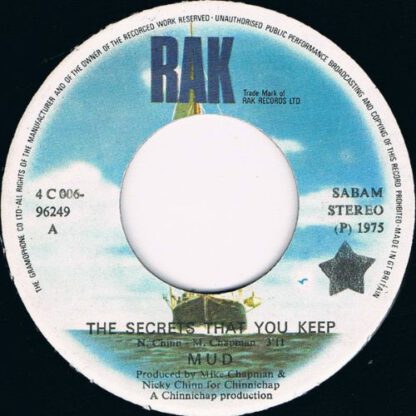 Mud ‎– The Secrets That You Keep (7"si Belgium 1975) vg+/vg++ - Image 2