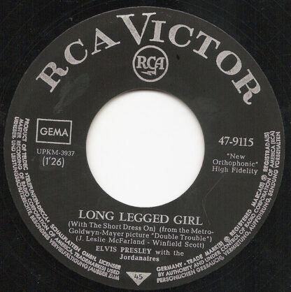 Elvis Presley ‎– Long Legged Girl (With the Short Dress On) 7"si Germany 1967 vg++/vg - Image 3