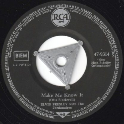 Elvis Presley ‎– O Sole Mio (It's Now Or Never) / Make Me Know It (7"si Germany 1960) vg+/vg - Image 2