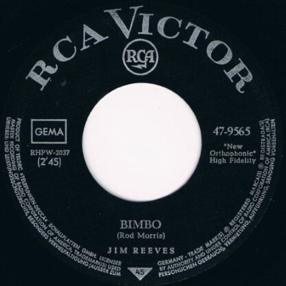 Jim Reeves ‎– Bimbo / Mexican Joe (7"si Germany 1964) vg+/vg++ - Image 2