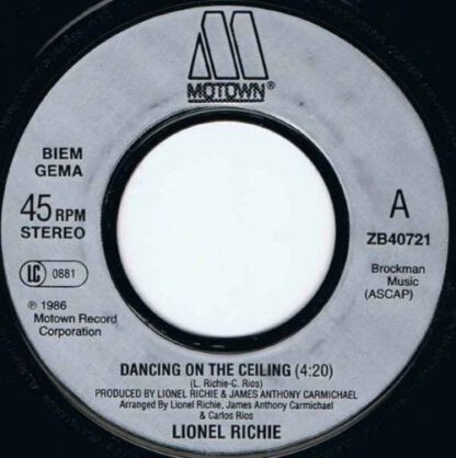 Lionel Richie – Dancing on the Ceiling (7"si Germany 1986) vg+/vg - Image 3