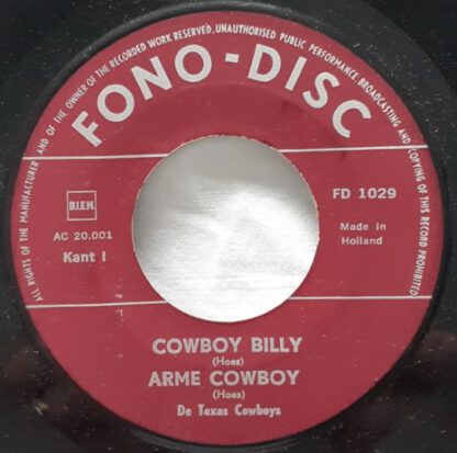 De Texas Cowboys ‎– Cowboy Liedjes (7"EP NL 1964) vg++/vg++ - Image 3