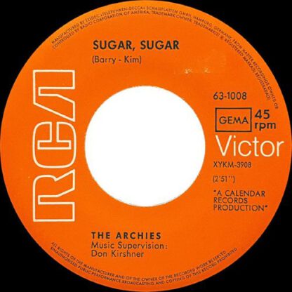 The Archies ‎– Sugar, Sugar (7"si Germany 1969) vg++/g+ - Image 2