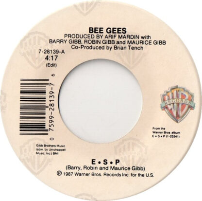 Bee Gees ‎– E.S.P. (7"si US 1987) nm/vg+ - Image 3