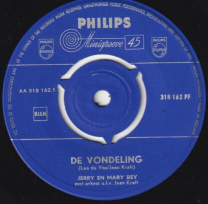 Jerry en Mary Bey ‎– De Vondeling (7"si NL 1958) vg/vg+