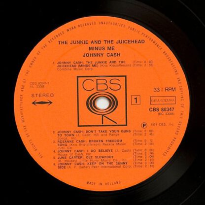 Johnny Cash ‎– The Junkie and the Juicehead Minus Me (LP NL 1974) vg+++/vg+ - Image 3