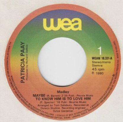 Patricia Paay ‎– Maybe (7"si NL 1980) nm/vg - Image 3