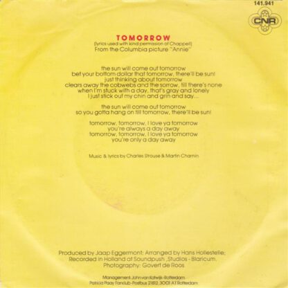 Patricia Paay ‎– Tomorrow (7"si NL 1982) nm/vg++ - Image 2