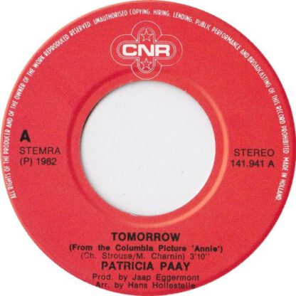 Patricia Paay ‎– Tomorrow (7"si NL 1982) nm/vg++ - Image 3