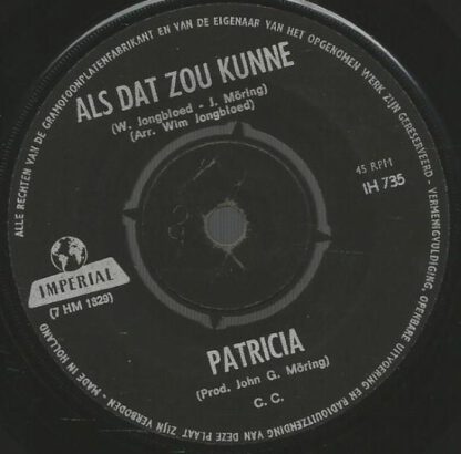 Patricia (Paay) ‎– Je Bent Niet Hip / Als Dat Zou Kunne (7"si NL 1967) vg/vg++ - Image 2