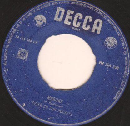 Peter en zijn Rockets ‎– Marijke (7"si NL 1960) vg+/vg+