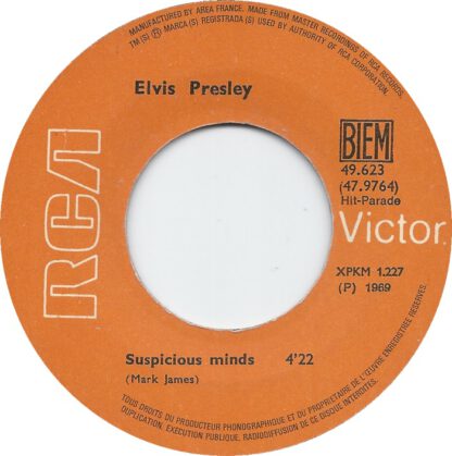 Elvis Presley ‎– Suspicious Minds (7"si France 1969) vg++/vg+ - Image 3