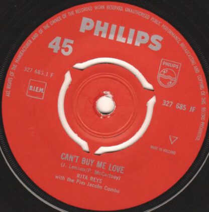 Rita Reys with The Pim Jacobs Combo ‎– Can't Buy Me Love / All My Lovin' (7"si NL 1964) nm/vg++ - Image 3