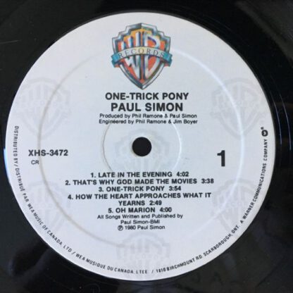 Paul Simon ‎– One-Trick Pony (LP Canada 1980) vg+/vg+ - Image 4