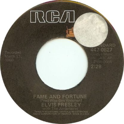 Elvis Presley ‎– Stuck on You / Fame and Fortune (7"si US 1977) RCA's Gold Standard Series vg++ - Image 2