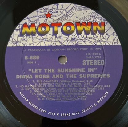 Diana Ross & The Supremes – Let The Sunshine In (LP US 1969) vg+/vg+ - Image 3