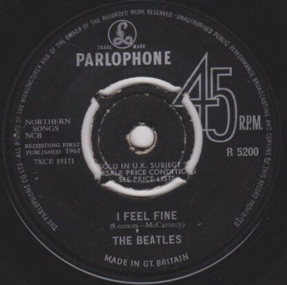 The Beatles ‎– I Feel Fine / She's a Woman (7"si UK 1964) Rare (Decca-)pressing! vg++/vg+