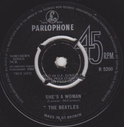 The Beatles ‎– I Feel Fine / She's a Woman (7"si UK 1964) Rare (Decca-)pressing! vg++/vg+ - Image 2