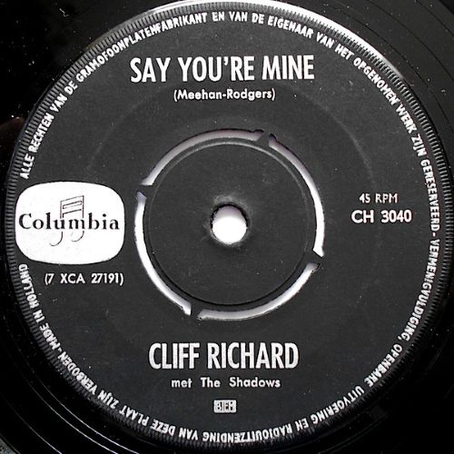 Cliff Richard & The Shadows - Don't Talk To Him (7"si NL 1963) vg+ - Image 2