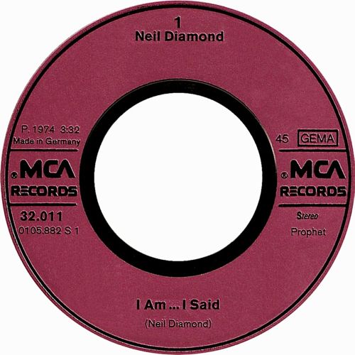 Neil Diamond – I Am... I Said / Cracklin' Rosie (7"si Germany 1977 reissue) nm/nm - Image 3
