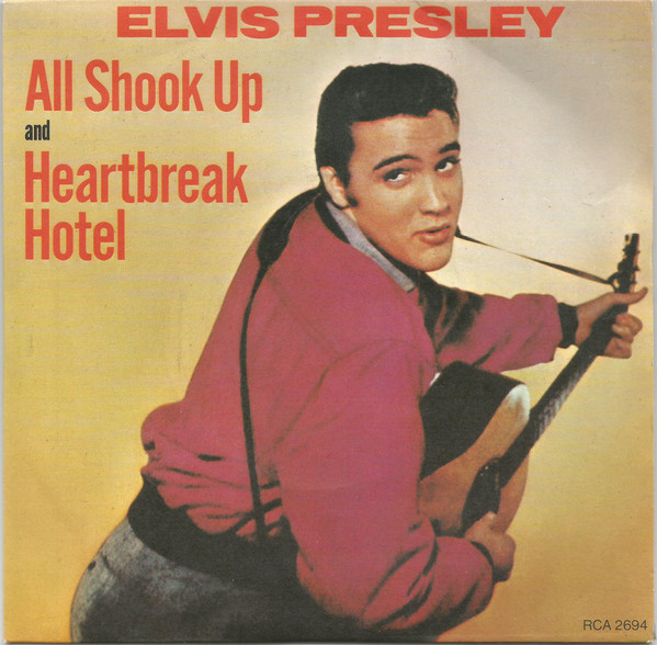 Elvis Presley – All Shook Up / Heartbreak Hotel (7"si UK 1977, reissue) vg+/vg++