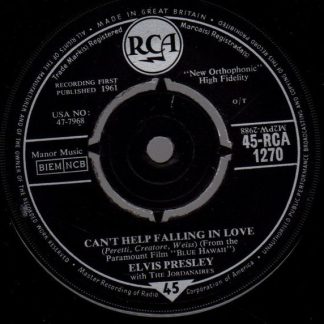 Elvis Presley ‎– Can't Help Falling in Love / Rock-A-Hula Baby ("Twist Special") 7"si UK 1961 vg++/vg+