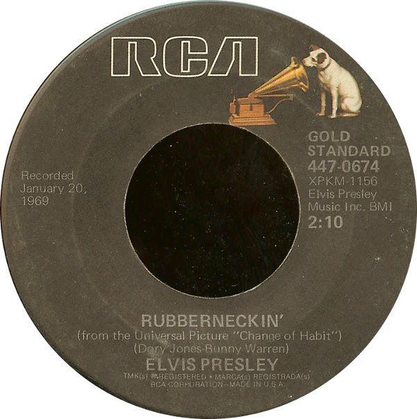 Elvis Presley – Don't Cry Daddy / Rubberneckin' (7"si US 1977 reissue) vg+/vg+ - Image 2