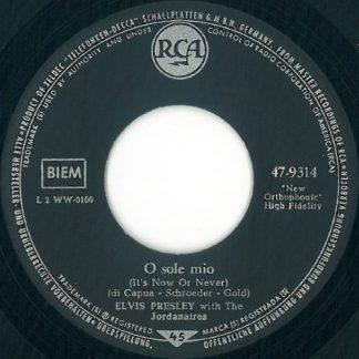 Elvis Presley – O Sole Mio (It's Now Or Never) / Make Me Know It (7"si Germany 1961 repress of 1960 original) Large hole vg+++