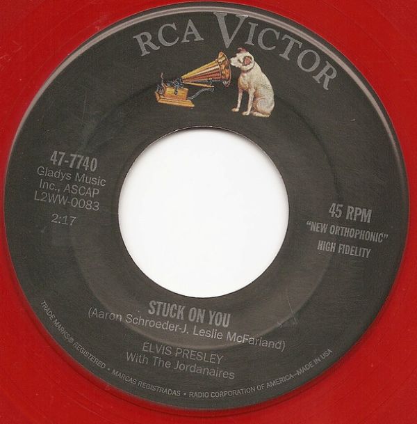 Elvis Presley – Stuck on You / Fame and Fortune (7"si US 2001) Red Vinyl! nm/nm - Image 3